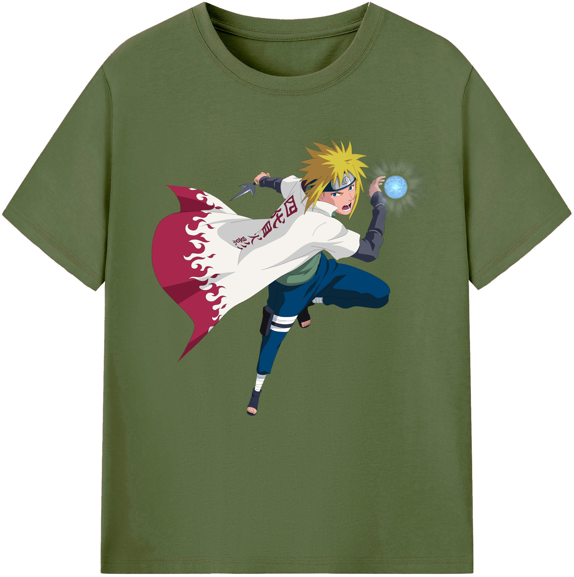 （画像用） NARUTO -ナルト- 波風 ミナト Namikaze Minato 綿100％半袖Tシャツ（フロントプリント）